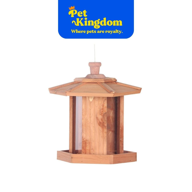 DUVOPLUS GARDEN BIRDS FOOD DISPENSER CEDAR WOOD ICA