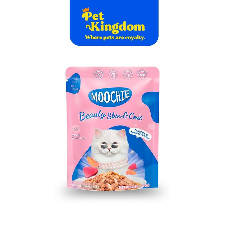 Moochie Mince Cat Food with Tuna Skin & Coat 75g