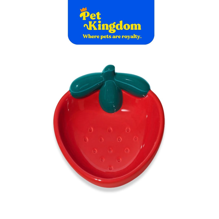 VETRESKA Strawberry Ceramic Pet Bowl NEW