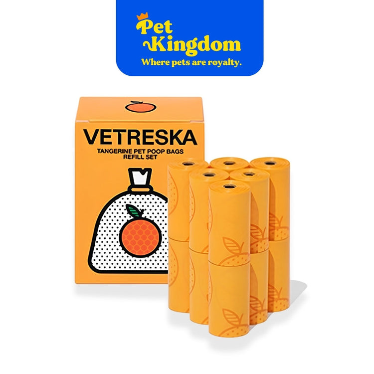 VETRESKA Tangerine Pet Poop Bags Refill Set(12 Rolls)