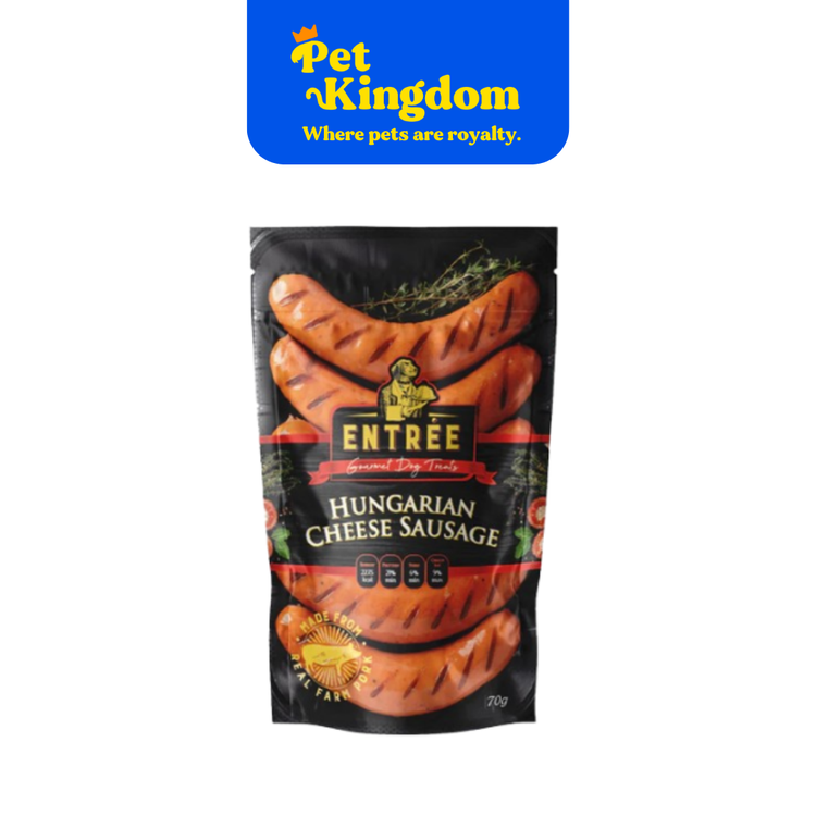 ENTREE: GOURMET DOG TREATS HUNGARIAN CHEESE SAUSAGE 70G