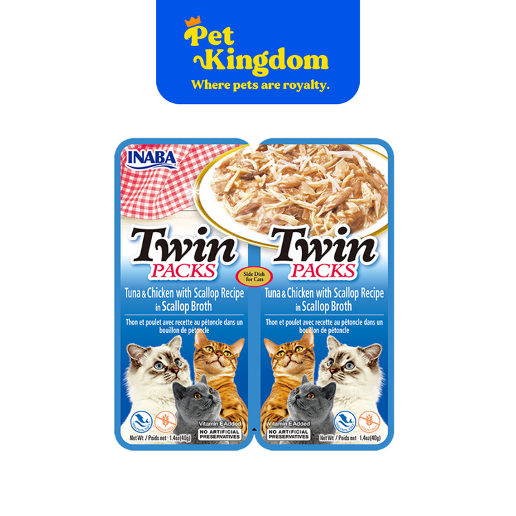 USA803B - INABA TWIN PACKS TUNA AND CHICKEN WITH SCALLOP RECIPE IN SCALLOP BROTH 40GX2
