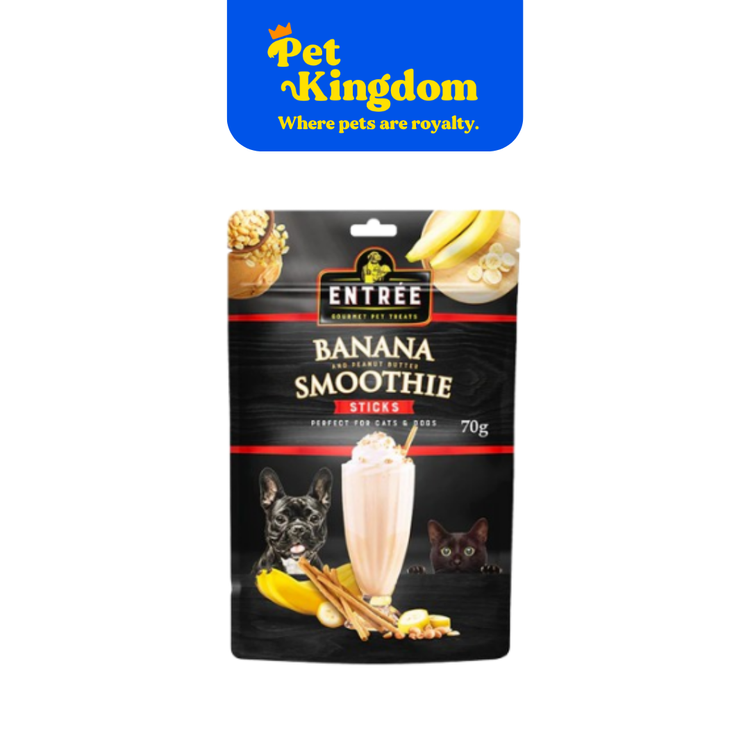 ENTREE GOURMET PET TREATS BANANA & PEANUT BUTTER SMOOTHIE STICKS 70G