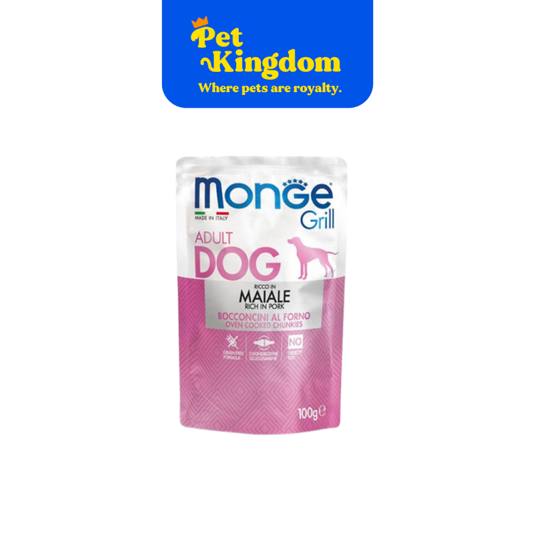 MONGE POUCH GRILL GRAIN-FREE CHUNKIES PORK 100G
