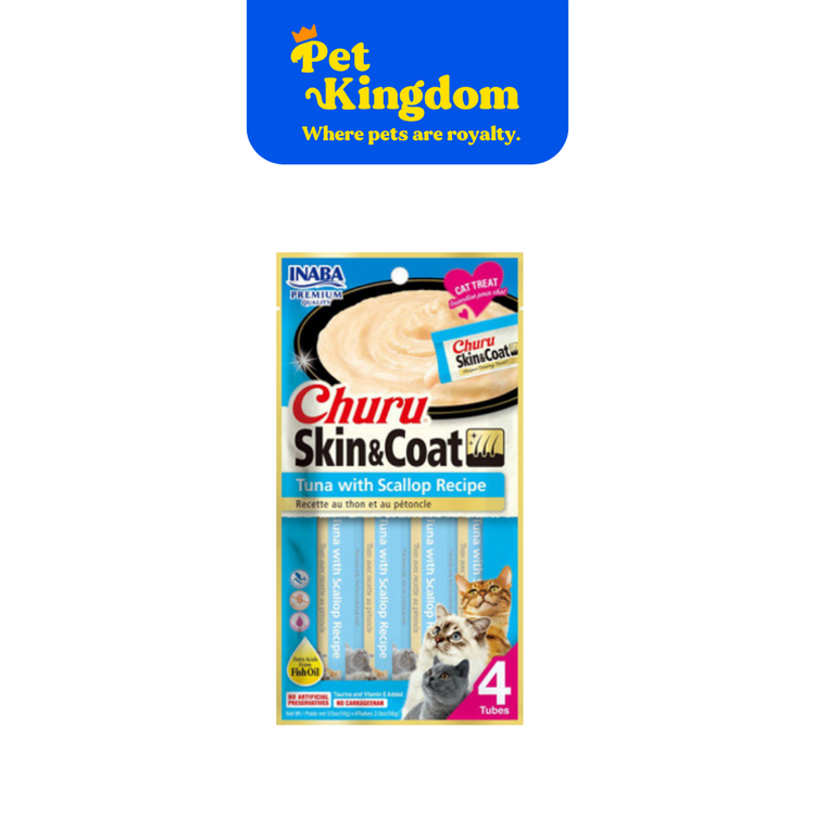 USA673A - INABA CHURU TUNA WITH SCALLOP & FISH OIL RECIPE CAT TREAT 14GX4