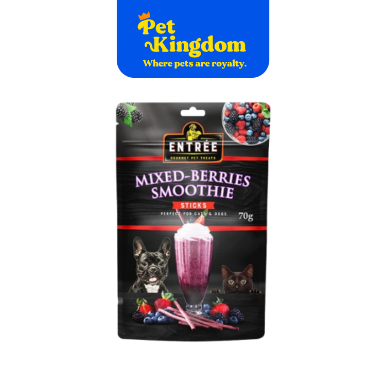 ENTREE GOURMET PET TREATS MIXED-BERRIES SMOOTHIE STICKS 70G