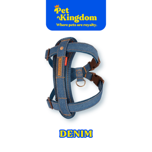 EzyDog Chest Plate Dog Harness Denim Corduroy Black Size L