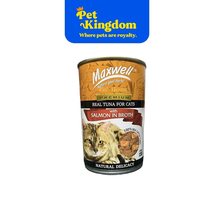 Maxwell Tuna w/ Salmon in Broth Can Cat Food 400g