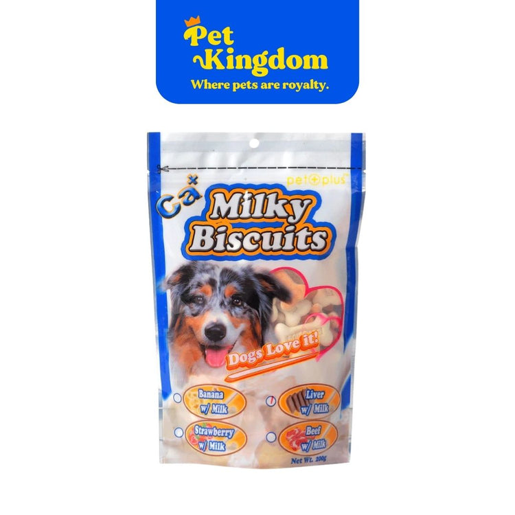 PET PLUS CALCIUM MILKY BISCUITS LIVER & MILK 200G
