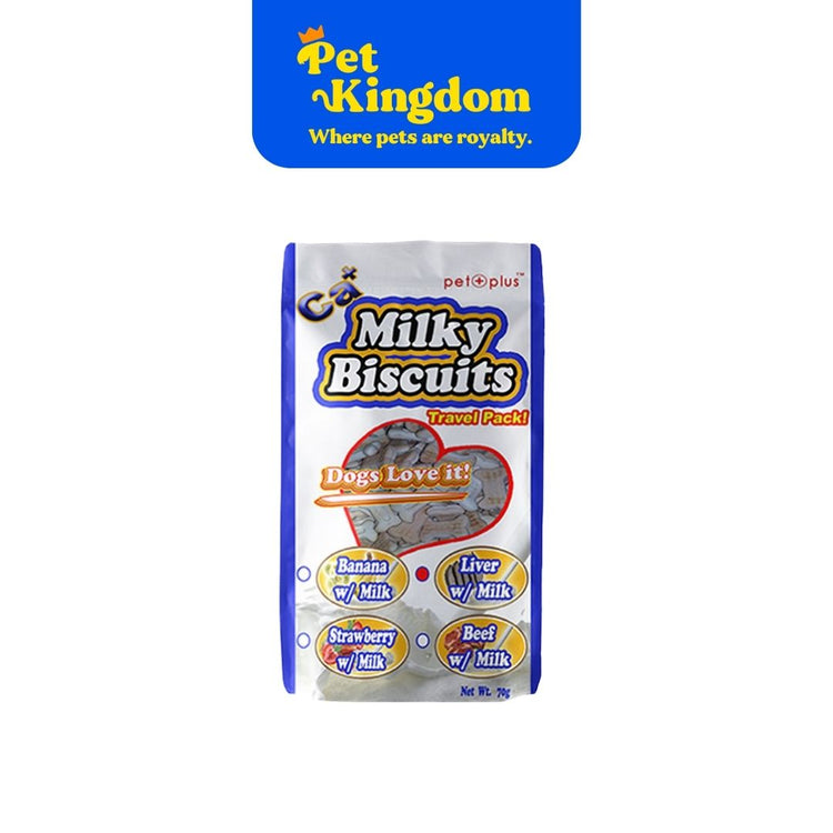 PET PLUS CALCIUM MILKY BISCUITS LIVER & MILK TRAVEL PACK 70G