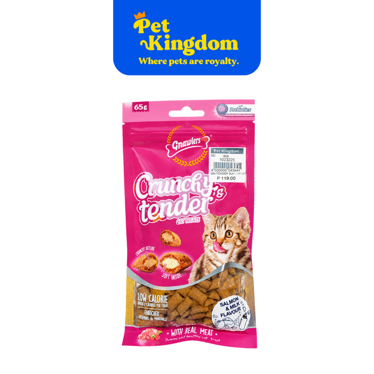 Gnawlers Crunchy & Tender Salmon & Milk Cat Treats 65g