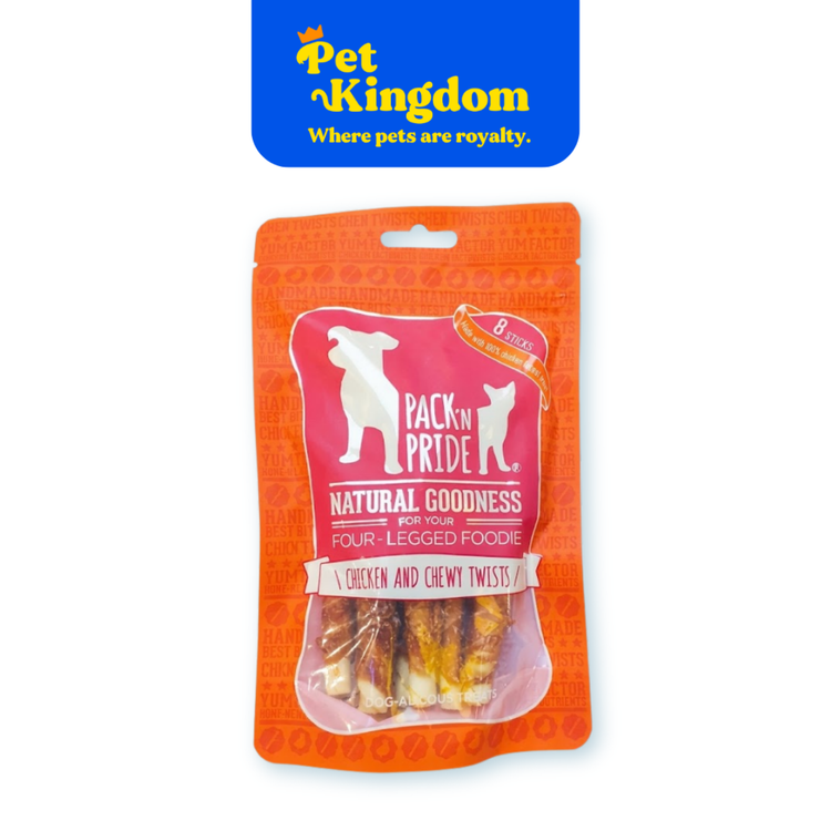 Pack N Pride Rawhide Twist with Chicken Dog Treats 90g