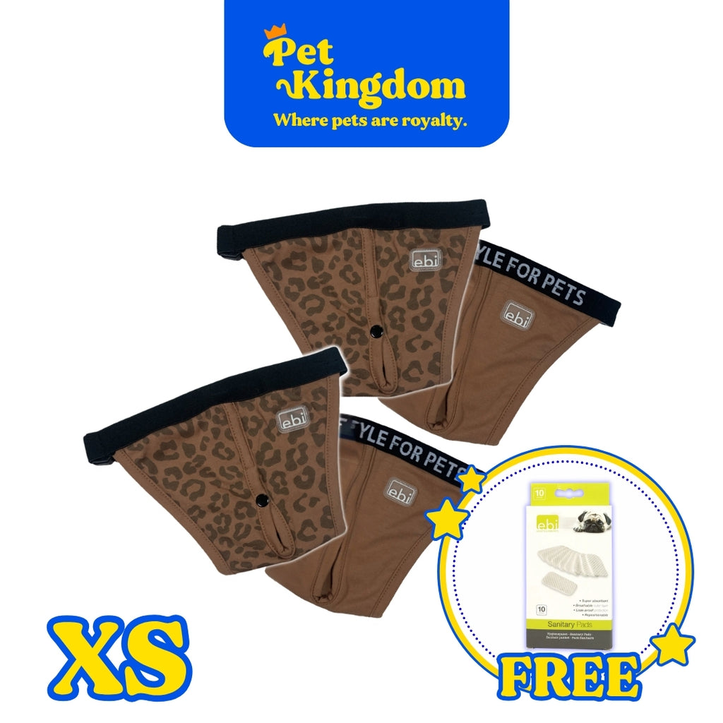 BUY 2 XS - EBI DOG PANTS - Pack of Two AND GET FREE EBI DOG SANITARY PADS
