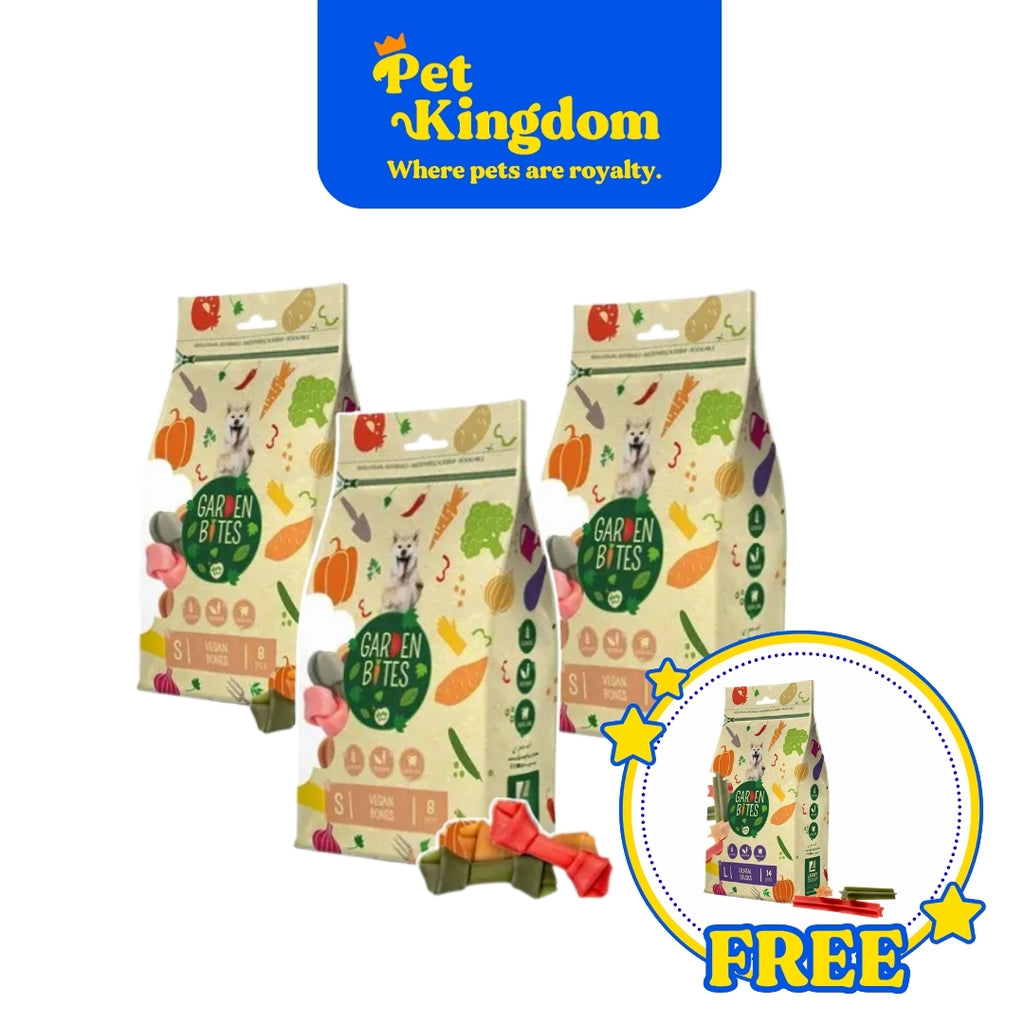 BUY 3 LARGE - GARDEN BITES VEGAN BONES AND GET FREE GARDEN BITES DENTAL STICKS- XL