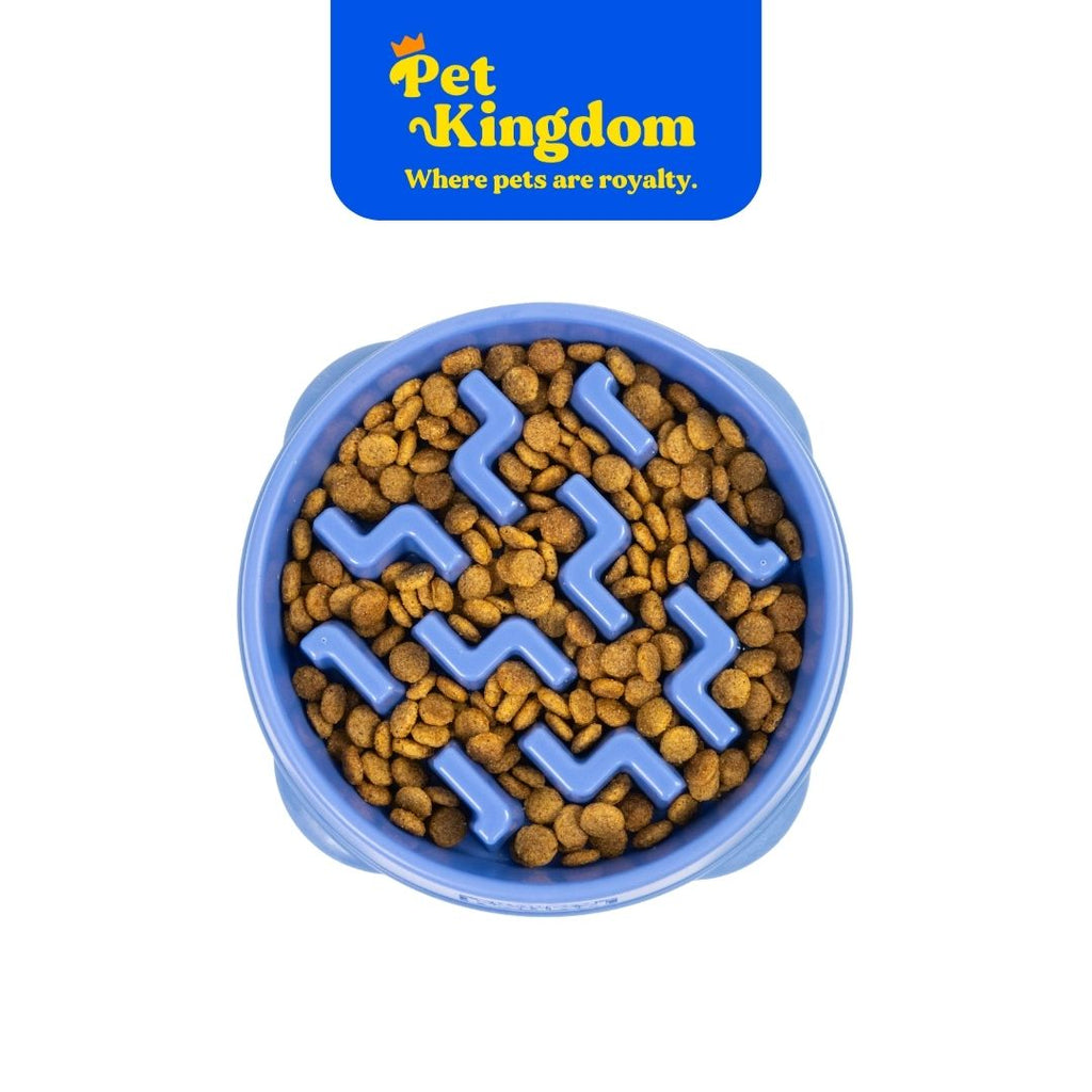 Outward Hound Blue Notch Fun Feeder Interactive Dog Bowl - MEDIUM