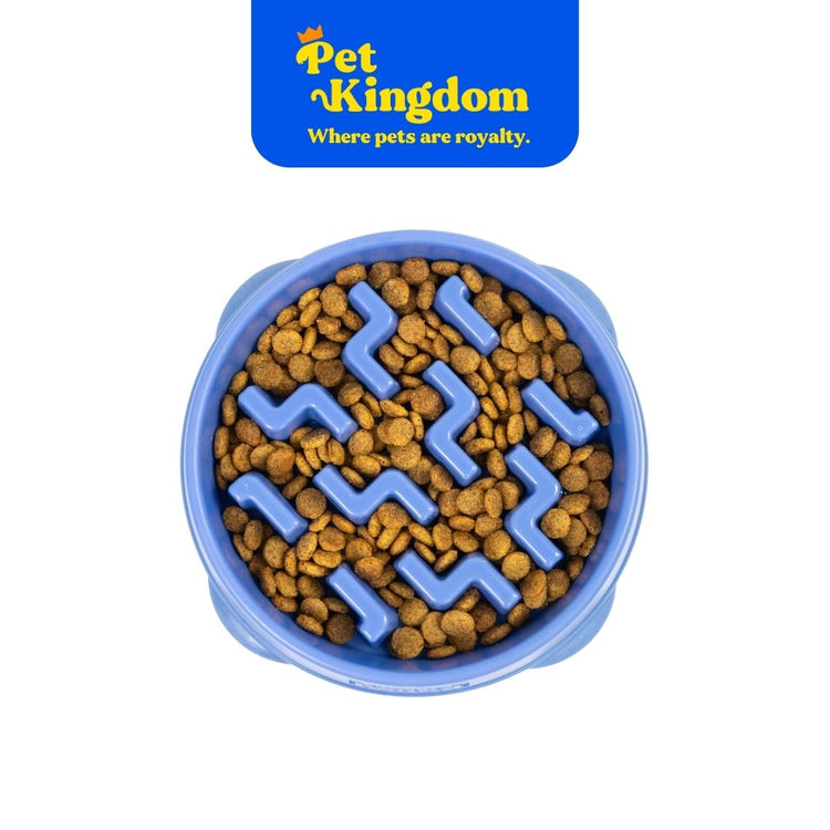 Outward Hound Blue Notch Fun Feeder Interactive Dog Bowl - MEDIUM