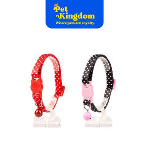 DUVOPLUS CAT COLLAR WHITE DOTS