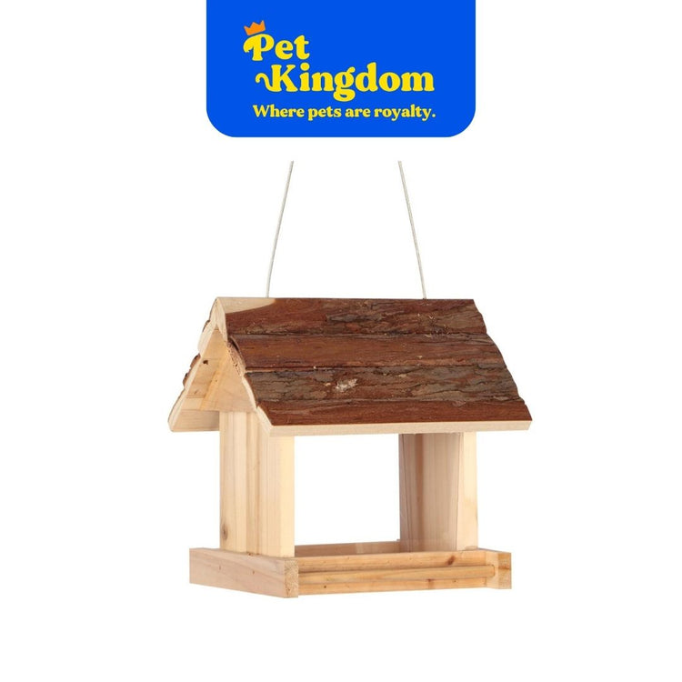 DUVOPLUS GARDEN BIRDS FOOD DISPENSER BARK WOOD