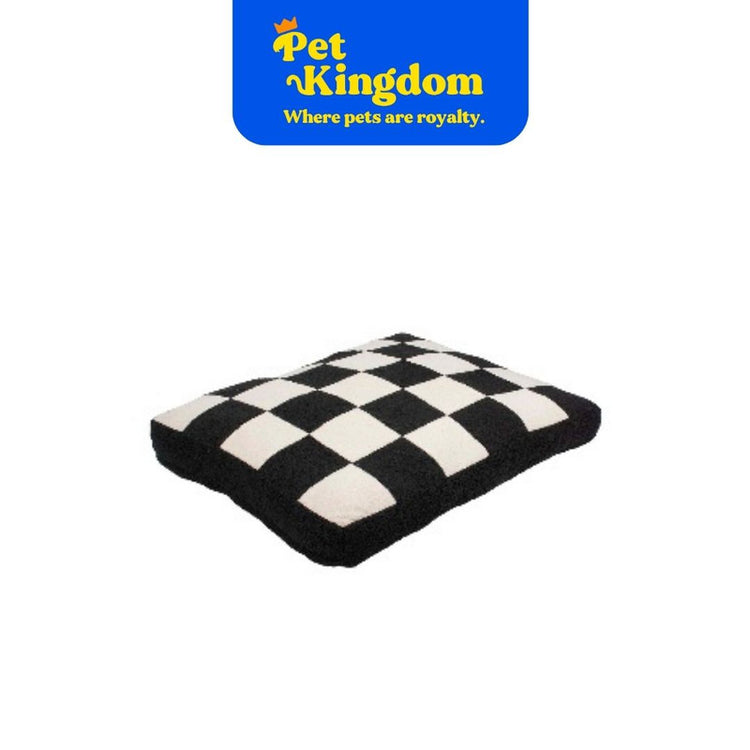 COOCKO DOG CUSHION COZY BLOCK BLACK/WHITE S MEDIUM