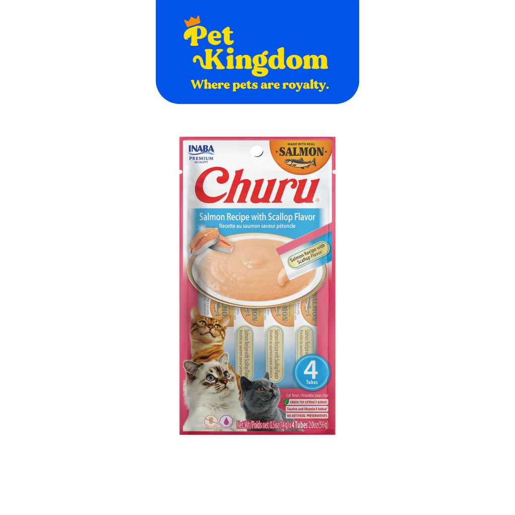 Inaba Churu Salmon Recipe with Scallop Flavor 14gx4