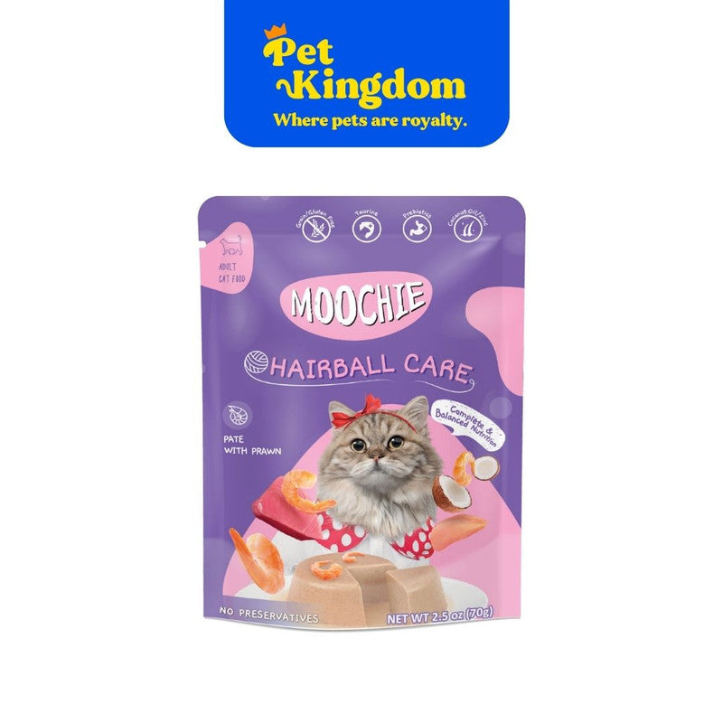 Moochie Pate Cat Food with Prawn Hairball Care 75g