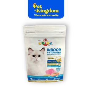 OKIKO Indoor and Sterilised Tuna Salmon and Rice Cat Food 325g