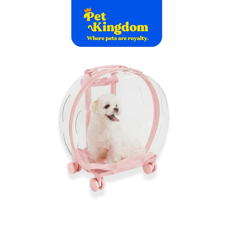 VETRESKA Bubble Pet Carrier (Pink & Transparent)