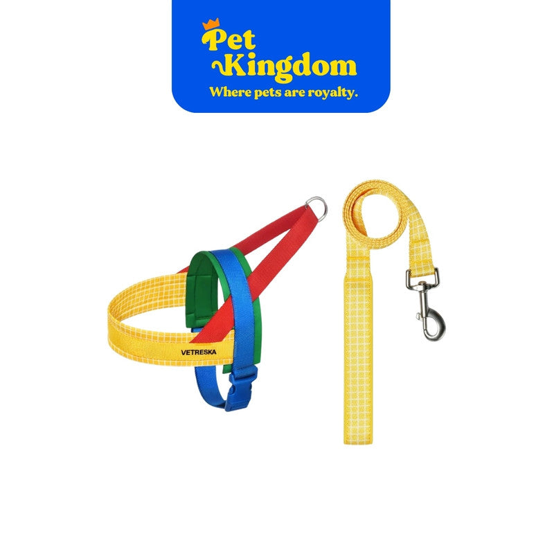 VETRESKA Chroma Pet Harness & Leash Set-Yellow XS