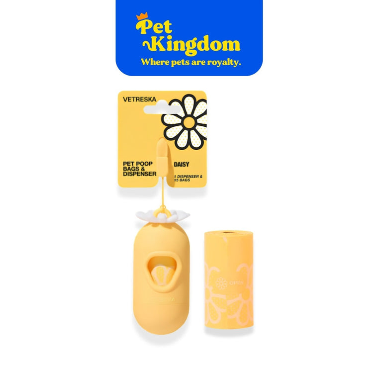 VETRESKA Daisy Pet Poop Bags & Dispenser Set(1 Dispenser + 7 Rolls)
