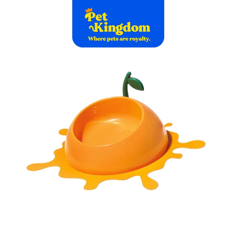VETRESKA Juicy Tangerine Pet Bowl, Spoon & Mat Set
