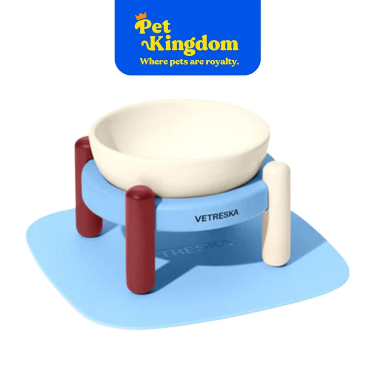 VETRESKA Mist and Merlot Pet Bowl & Mat Set M