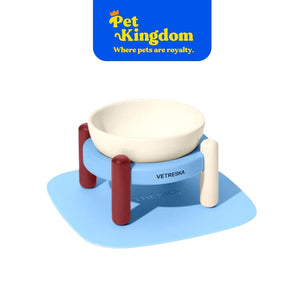 VETRESKA Mist and Merlot Pet Bowl & Mat Set S