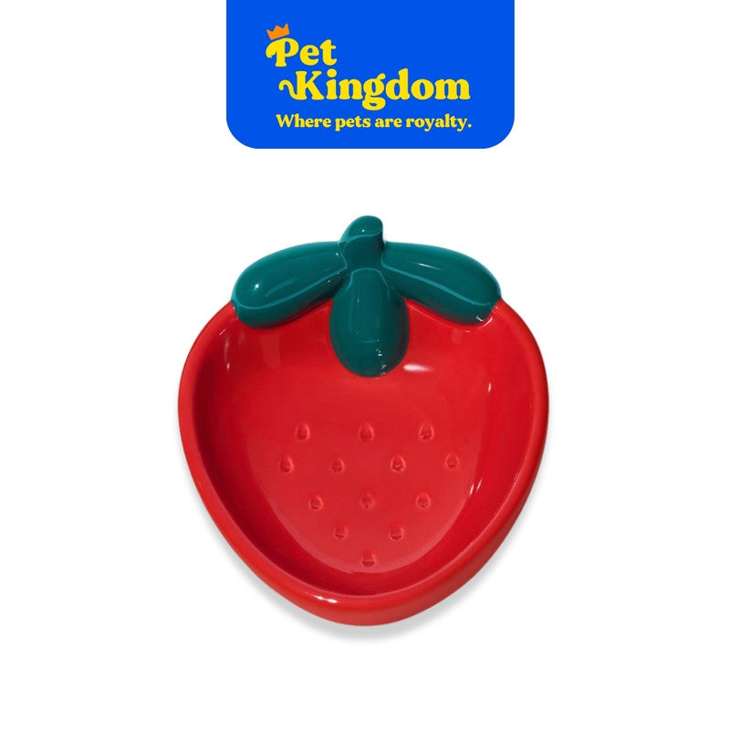 VETRESKA Strawberry Ceramic Pet Bowl NEW