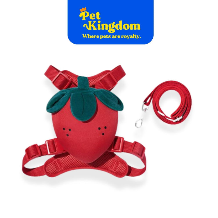 VETRESKA Strawberry Pet Backpack Harness & Leash Set XS