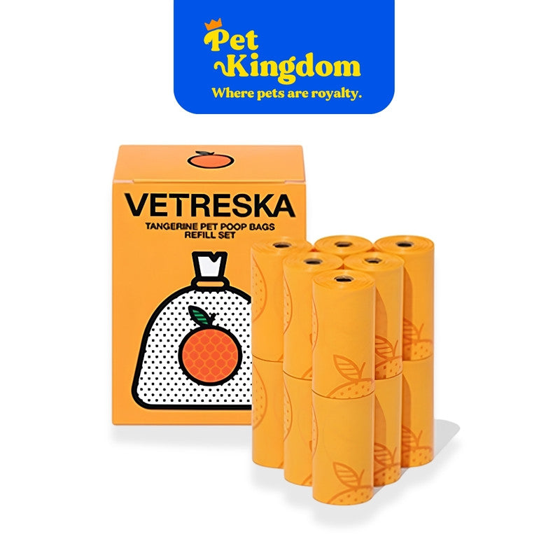 VETRESKA Tangerine Pet Poop Bags Refill Set(12 Rolls)