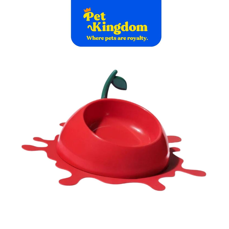 VETRESKA Juicy Cherry Pet Bowl, Spoon & Mat Set