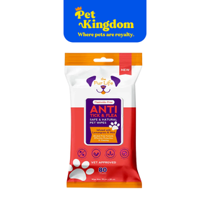 The Fur Life Anti Tick & Flea Safe & Natural Pet Wipes 80Pk