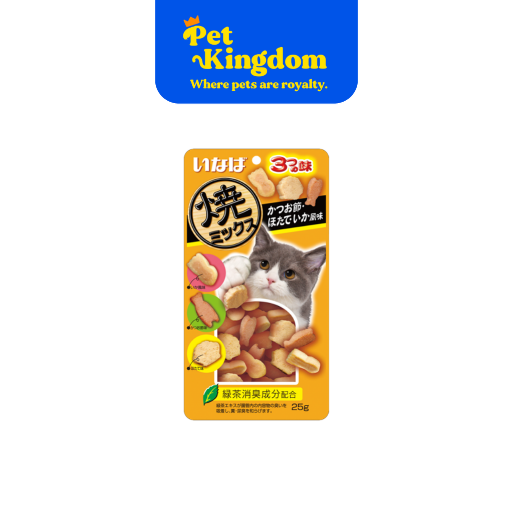 QSC121 - CIAO SOFT BITS MIX TUNA & CHICKEN FILLET WITH DRIED BONITO SCALLOP & SQUID FLAVOR 25G