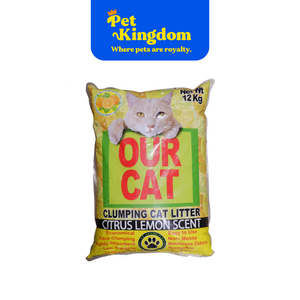 OUR CAT CLUMPING CAT LITTER CITRUS LEMON 12KG