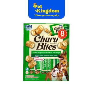 USD722 - INABA CHURU BITES FOR DOG CHICKEN RECIPE WRAPS CHICKEN WITH TUNA RECIPE 12GX8