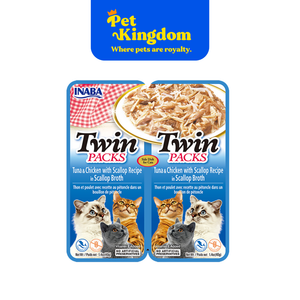 USA803B - INABA TWIN PACKS TUNA AND CHICKEN WITH SCALLOP RECIPE IN SCALLOP BROTH 40GX2