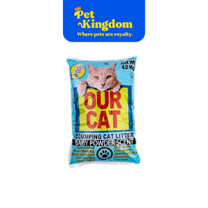 OUR CAT CLUMPING CAT LITTER BABY POWDER 4KG