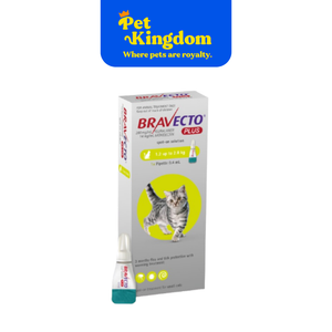 BRAVECTO SPOT ON PLUS FOR CAT 1.2-2.8KG (SILVER+GREEN) 112.5/5.6MG(S) - RX