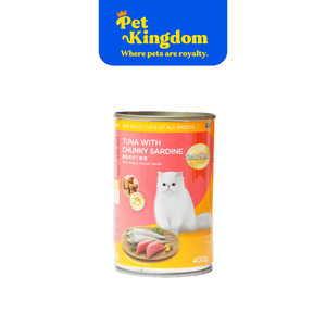 SMARTHEART CANNED CAT TUNA AND CHUNKY SARDINE IN PRAWN JELLY 400G