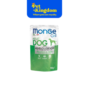 MONGE POUCH GRILL GRAIN-FREE CHUNKIES LAMB & VEGETABLES 100G