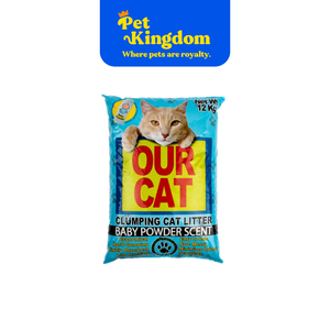 OUR CAT CLUMPING CAT LITTER BABY POWDER 12KG